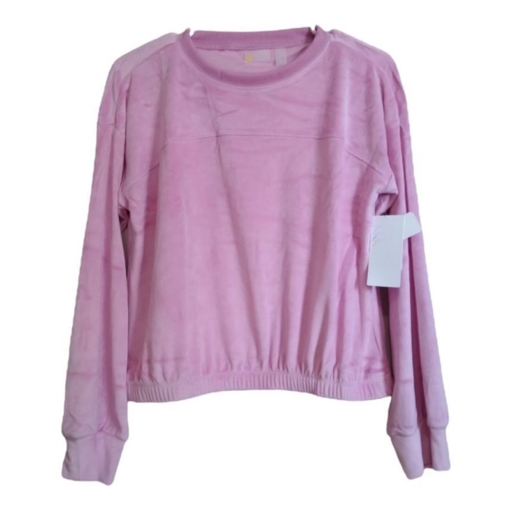 Zella Girl Size L 10/12 Purple Opera Pink Velour Long Sleeve Pullover Sweater